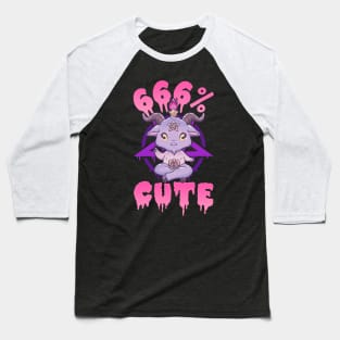 666% Cute - Satanic Chibi Anime Kawaii Baphomet Baseball T-Shirt